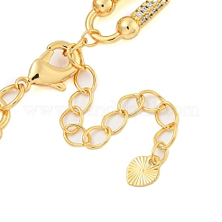 Rack Plating Brass Pave Clear Cubic Zirconia Oval Link Chain Necklaces&nbsp;NJEW-Q345-02G