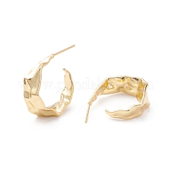 Chunky Textured C-shape Stud Earrings&nbsp;EJEW-A064-04G-RS