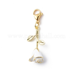Alloy Enamel Rose Pendant Decorations&nbsp;HJEW-JM00760-02