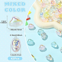 42Pcs 7 Colors Transparent Acrylic Beads&nbsp;MACR-YW0004-68