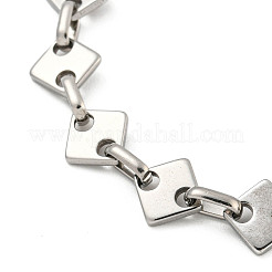 Non-Tarnish 304 Stainless Steel Rhombus Link Chains Bracelets for Men & Women&nbsp;BJEW-D042-02P