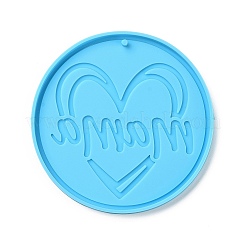 DIY Mother's Day Theme Flat Round Pendant Silicone Molds&nbsp;SIMO-H010-02J