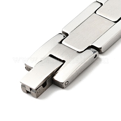 Non-Tarnish 201 Stainless Steel Rectangle Watch Band Bracelet&nbsp;BJEW-H550-02P