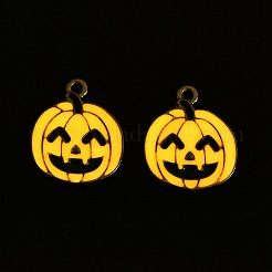 Halloween Theme Rack Plating Luminous Alloy Enamel Pendants&nbsp;ENAM-N056-229P