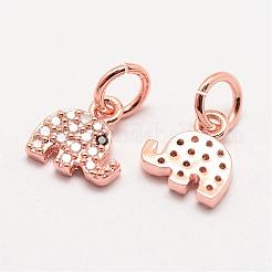 Brass Micro Pave Grade AAA Cubic Zirconia Charms&nbsp;ZIRC-G090-12-NR