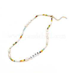 Love Beaded Necklace for Teen Girl Women&nbsp;X1-NJEW-TA00008