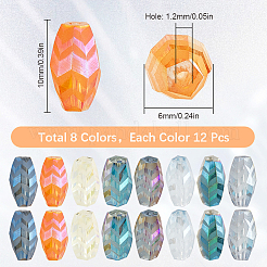 96Pcs 8 Colors Transparent Electroplate Glass Beads&nbsp;EGLA-SC0001-24