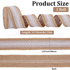 10M Jute Flower Ribbon&nbsp;OCOR-WH20013-034
