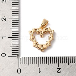 Brass Micro Pave Clear Cubic Zirconia Pendants&nbsp;KK-C062-074G
