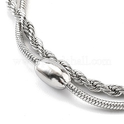 304 Stainless Steel Rope Chain Bracelets&nbsp;BJEW-R003-04P-01