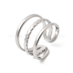 304 Stainless Steel Cuff Open Rings&nbsp;RJEW-P188-02G-P
