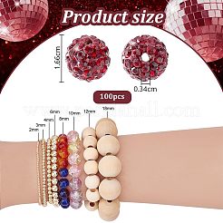 100Pcs Pave Disco Ball Beads&nbsp;FIND-PH0022-11B