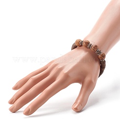 Natural Coconut Wood Beads Stretch Bracelets&nbsp;BJEW-JB06643