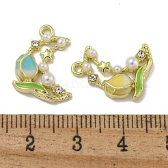 Rack Plating Alloy Enamel Pendants&nbsp;PALLOY-F312-12G