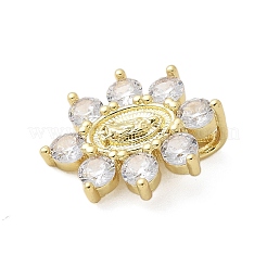 Brass Micro Pave Cubic Zirconia Pendants&nbsp;KK-P293-13G