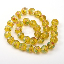 Round Shaped Handmade Gold Sand Bumpy Lampwork Beads&nbsp;LAMP-L043-08