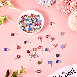 64Pcs 8 Styles Glass & Alloy Pendants&nbsp;PALLOY-TA00177