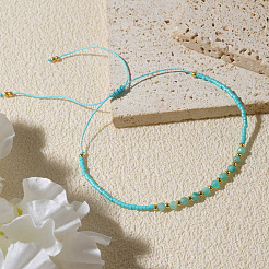 Natural Amazonite Beads Braided Bead Bracelets&nbsp;KZ2587-3