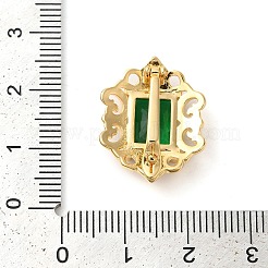 Brass with Glass Fold Over Clasps&nbsp;KK-G505-06G