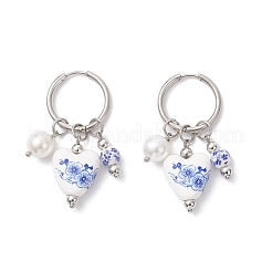 Heart 304 Stainless Steel Hoop Earrings&nbsp;EJEW-JE06732-01