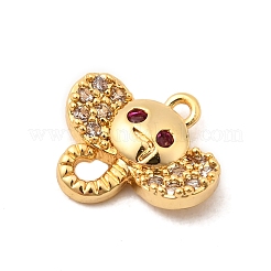 Brass Micro Pave Cubic Zirconia Charms&nbsp;KK-C117-03B-G