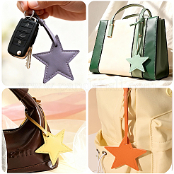 9Pcs 9 Colors Star PU Leather Pendant Decoration&nbsp;HJEW-CL0001-13