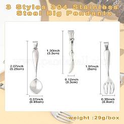 6Pcs 3 Styles 304 Stainless Steel Big Pendants&nbsp;STAS-CJ0002-48