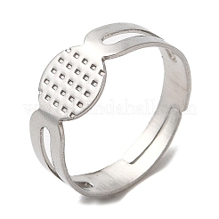 Non-Tarnish 304 Stainless Steel Adjustable Ring Findings&nbsp;STAS-R123-07P