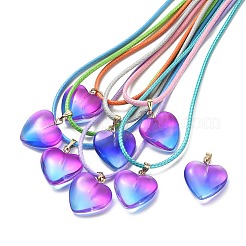Two Tone Transparent Glass Pendants&nbsp;GLAA-YW0003-02B