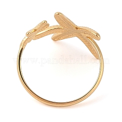 Ion Plating(IP) 304 Stainless Steel Starfish Open Cuff Rings for Women&nbsp;LS-RJEW-Z057-09G