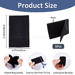 6Pcs Rectangle Polyester Blank Hook & Loop Tapes&nbsp;DIY-FH0008-04A