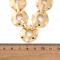 Iron & Alloy Flat Round Link Chain Necklaces for Women&nbsp;LS-NJEW-U046-04G