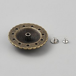 Flat Round Alloy Snap Buttons&nbsp;FIND-TAC0036-010B