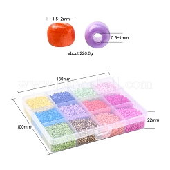 226.8g 12 Color 12/0 Baking Paint Glass Seed Beads&nbsp;SEED-YW0001-78
