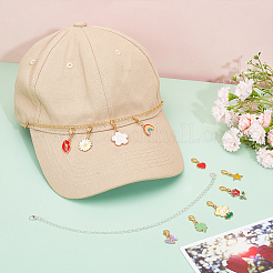Brass Twisted Chains Baseball Cap Chain&nbsp;HJEW-PH01999