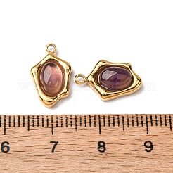 Natural Amethyst Irregular Oval Charms&nbsp;STAS-L022-525G-03