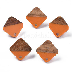 Resin & Walnut Wood Stud Earring Findings&nbsp;MAK-N032-021A