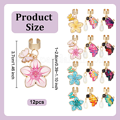 12Pcs Butterfly Alloy Enamel Stethoscope Pendant Decorations&nbsp;HJEW-OC00230