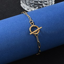 Ion Plating(IP) 304 Stainless Steel Paperclip Chain Bracelets&nbsp;BJEW-O186-02G