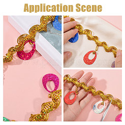 Polyester Metallic Thread & Sequins & Alloy Lace Tassel Ribbon&nbsp;OCOR-WH0105-236
