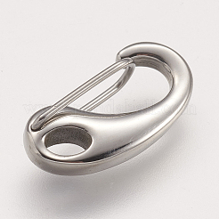 Tarnish Resistant 304 Stainless Steel Push Gate Snap Keychain Clasp Findings&nbsp;LS-STAS-F083-07P
