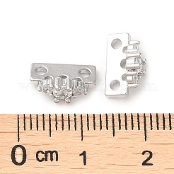 Brass Micro Pave Clear Cubic Zirconia Slide Charms&nbsp;KK-P239-16P