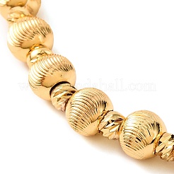 Brass Grooved Rondelle Beaded Bracelets for Women&nbsp;BJEW-G711-09G