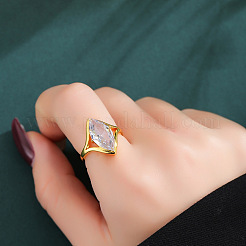 Adjustable Brass Pave Clear Cubic Zirconia Finger Rings&nbsp;WGA0EFE-01