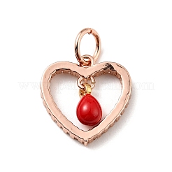 Rack Plating Brass Micro Pave Cubic Zirconia Pendants&nbsp;ZIRC-C037-07RG