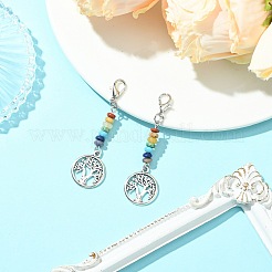 Alloy Tree of Life Pendant Decorations&nbsp;HJEW-JM01383-04