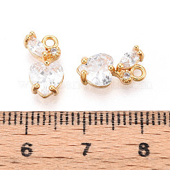 Brass Micro Pave Cubic Zirconia Charms&nbsp;KK-N263-63G