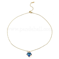 Maple Leaf Glass Pendant Necklaces&nbsp;NJEW-E105-13KCG-01