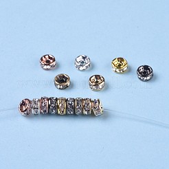 Brass Rhinestone Spacer Beads&nbsp;RB-X0013-09-NF