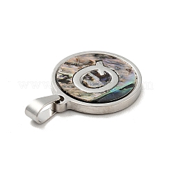 304 Stainless Steel with Paua Shell Pendants&nbsp;STAS-G268-02Q-P